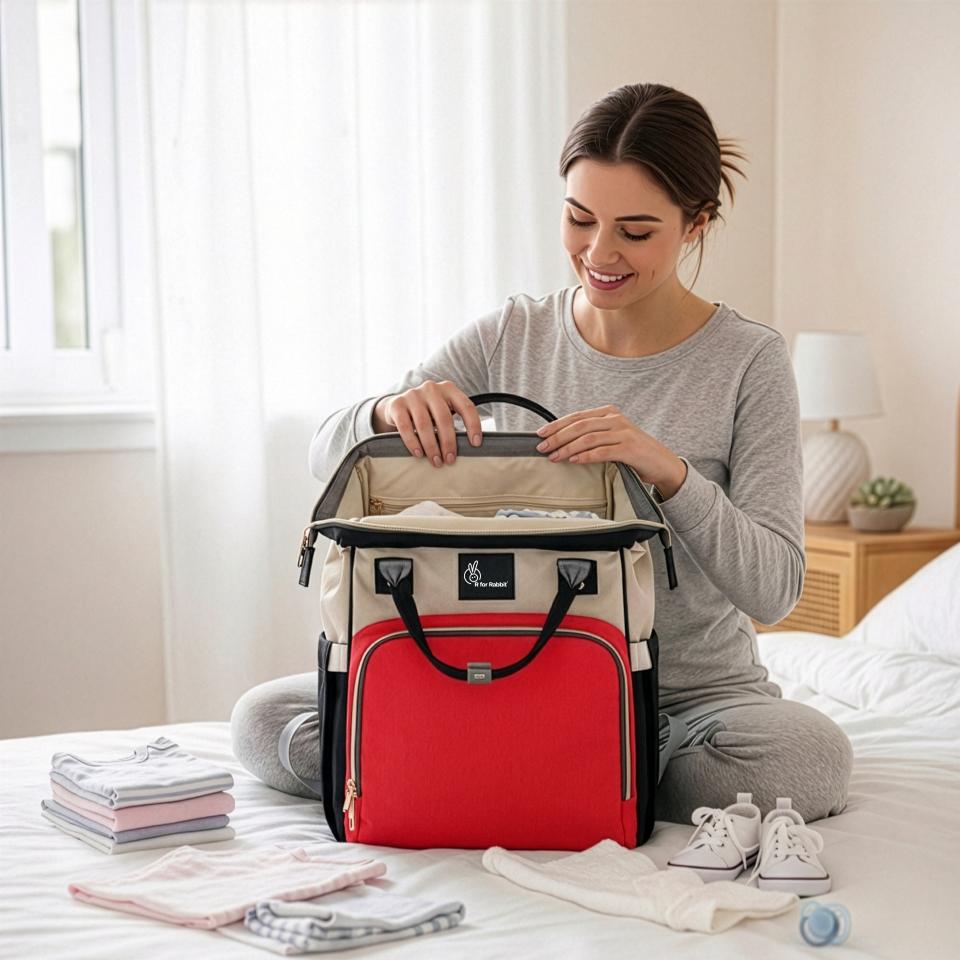 Caramello Diaper Bag Smart and Fashionable Diaper Bag For Moms - Cream Red