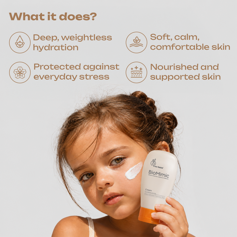 BioMimic Nourish Kit - Baby Moisturiser + Body Lotion + Face Cream for Newborns & Kids