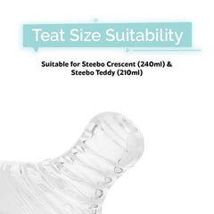 First Feed Soft Silicone Teat For Steebo Crescent And Steebo Teddy Feeding Bottles (Spare Parts)