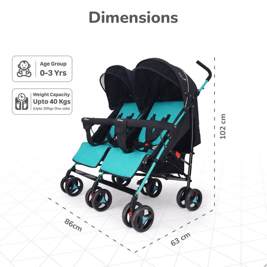 Ginny and Johnny Baby Stroller Compact Fold, Multi Recline Seat