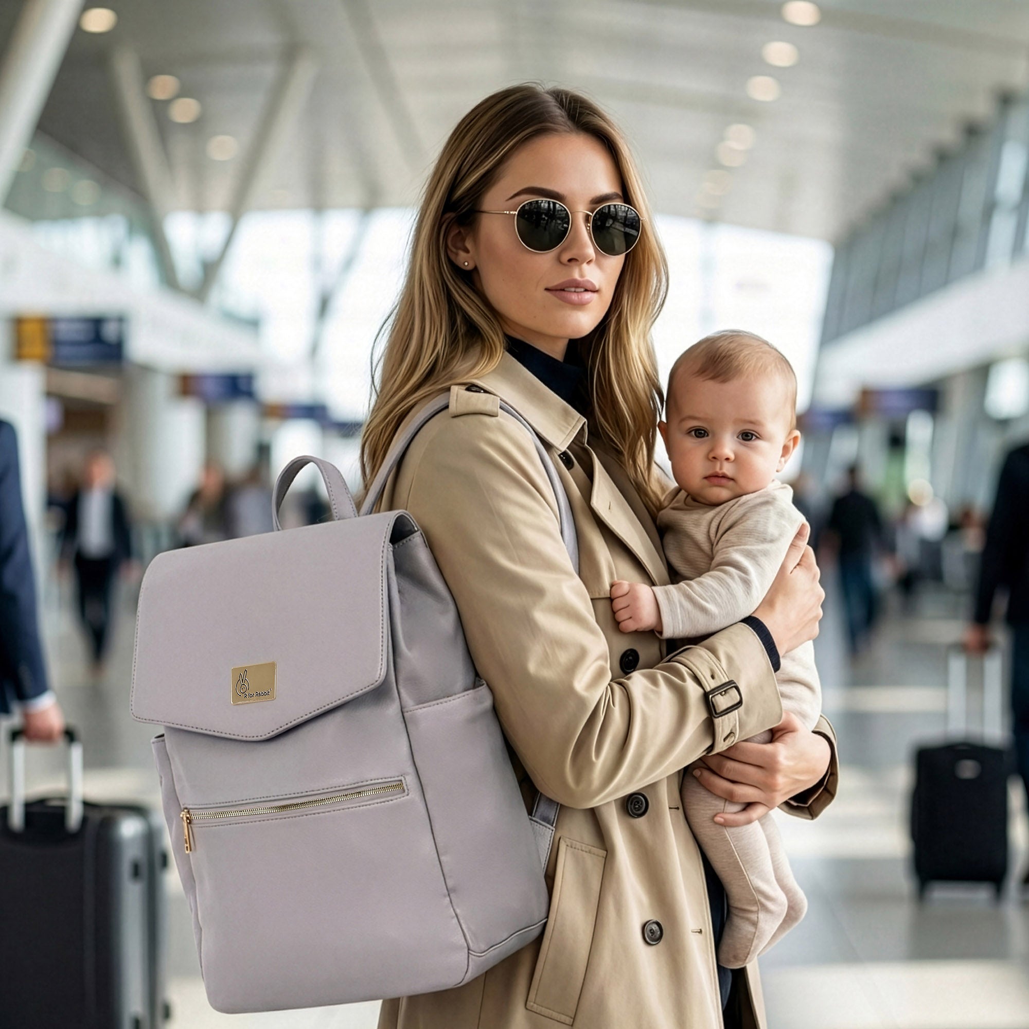 Caramello Bold Arise Diaper Bag, Premium Vegan Leather, 22L Multi-Compartment Laptop Friendly Bag - Graphite Grey