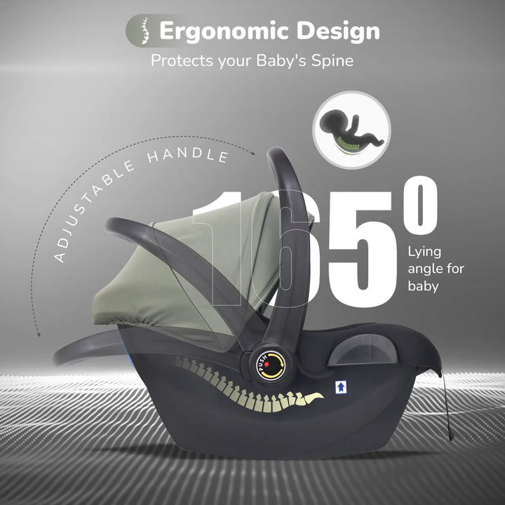 Pccapoo Picaboo NXG 4 In 1 Carry Cot Green Black For Newborn Travel With UV ...