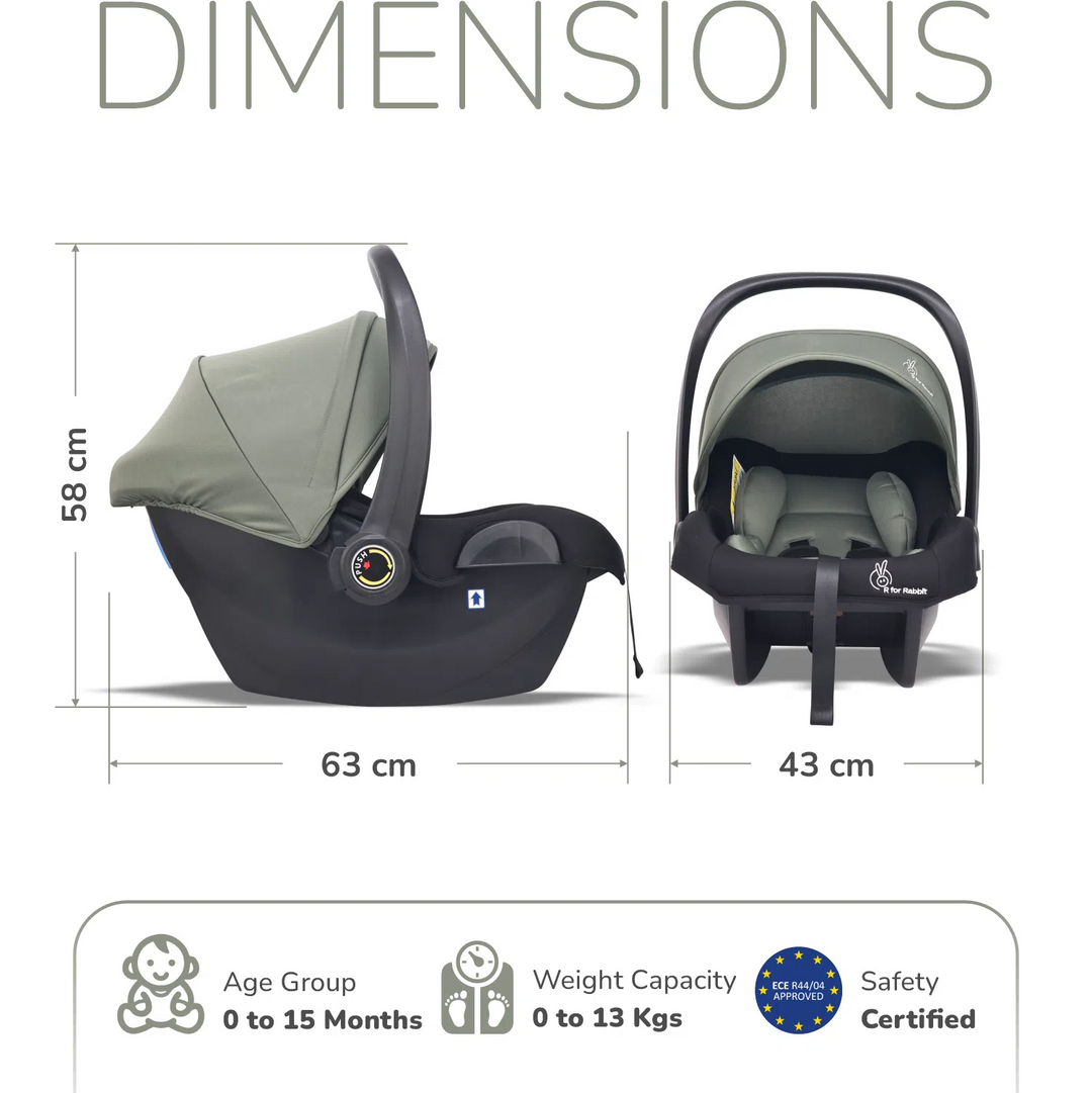 Pikaboo Rabbit Picaboo NXG 4 In 1 Baby Travel System Green Black With Name Tag For ...