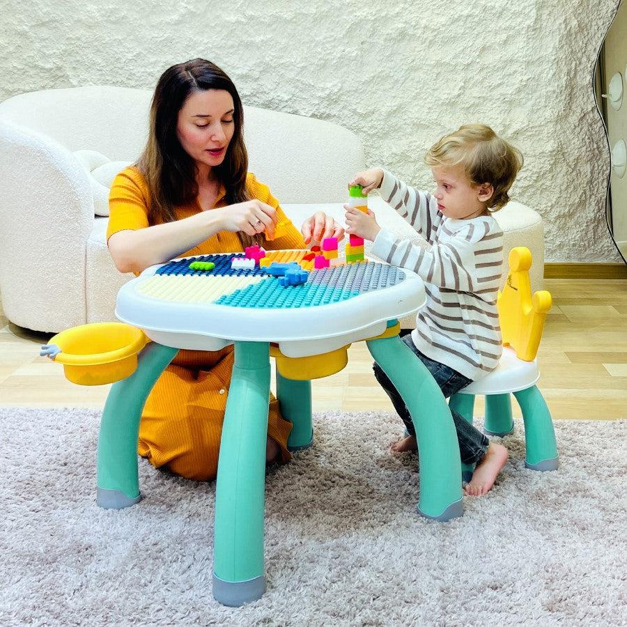Little Genius Regal Kids Study Table With Chair - Green Multi