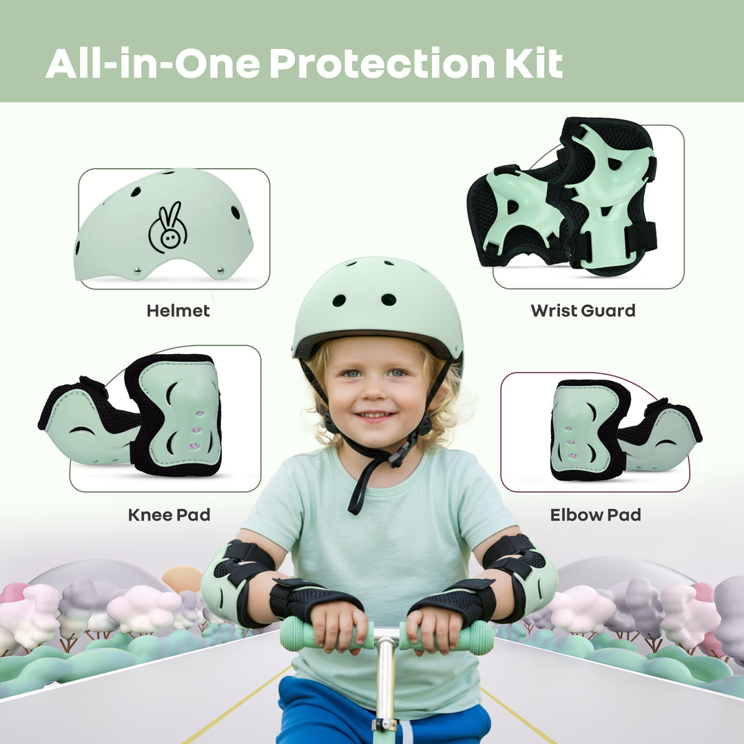 bike helmet and knee pads Safe Play Safety Kit (Green) Kids Helmet Knee Elbow Pads