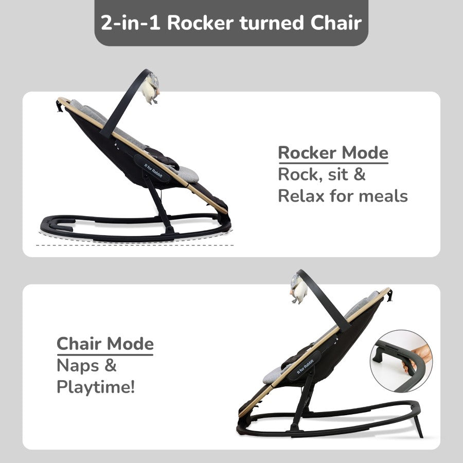 Lightweight Baby Rocker & Sleeper R for Rabbit Rock N Nap Bliss