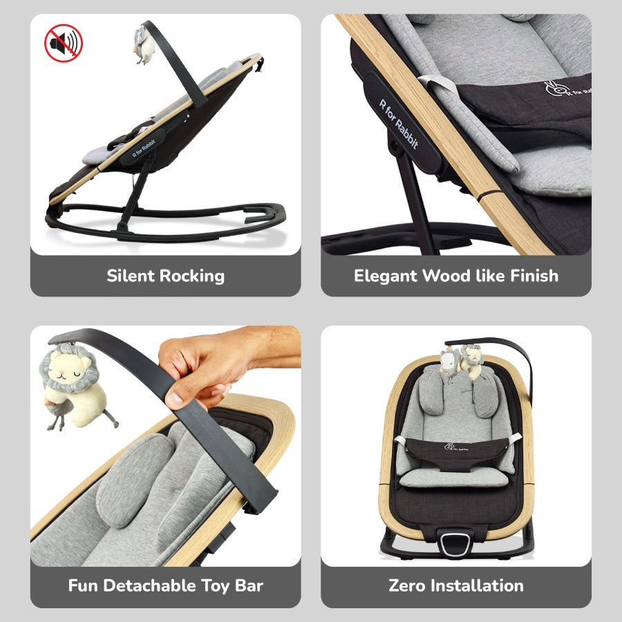 Lightweight Baby Rocker & Sleeper R for Rabbit Rock N Nap Bliss