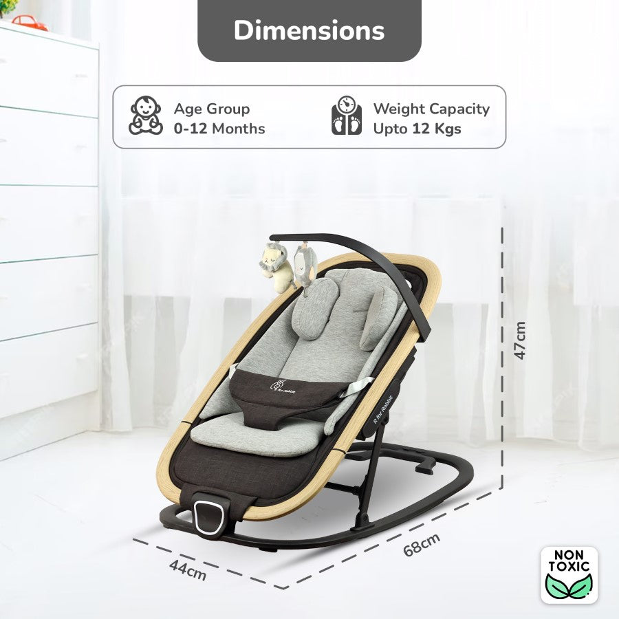 Lightweight Baby Rocker & Sleeper R for Rabbit Rock N Nap Bliss