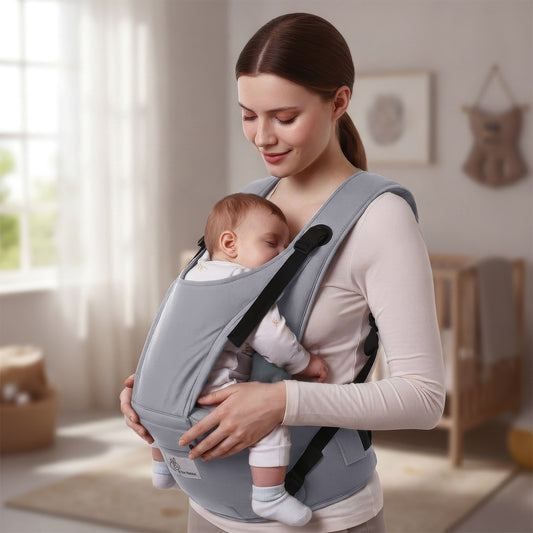 Upsy Daisy Cozy Ergonomic 5-in-1 Hip Sit Baby Carrier for All-Day Comfort - Grey
