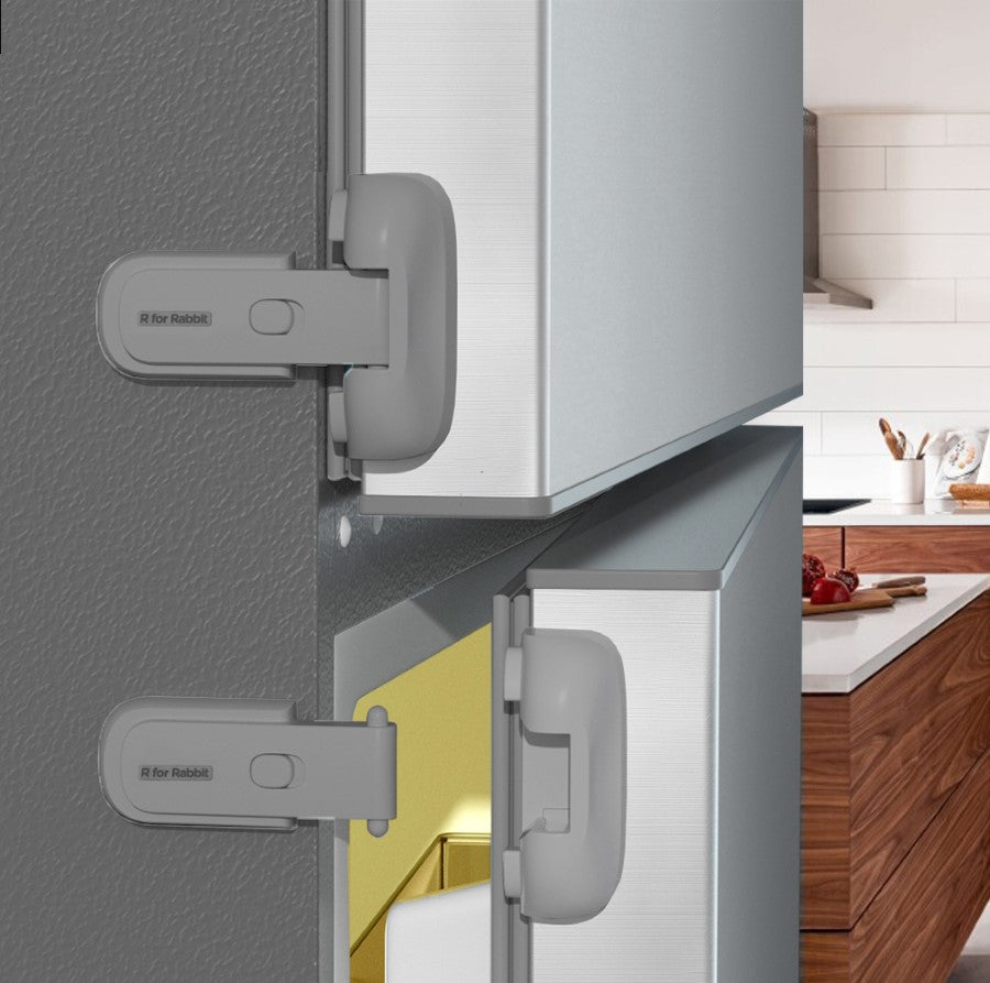 Protector Plus Fridge Locker Baby Safety Fridge Lock with 3M Adhesive - Grey