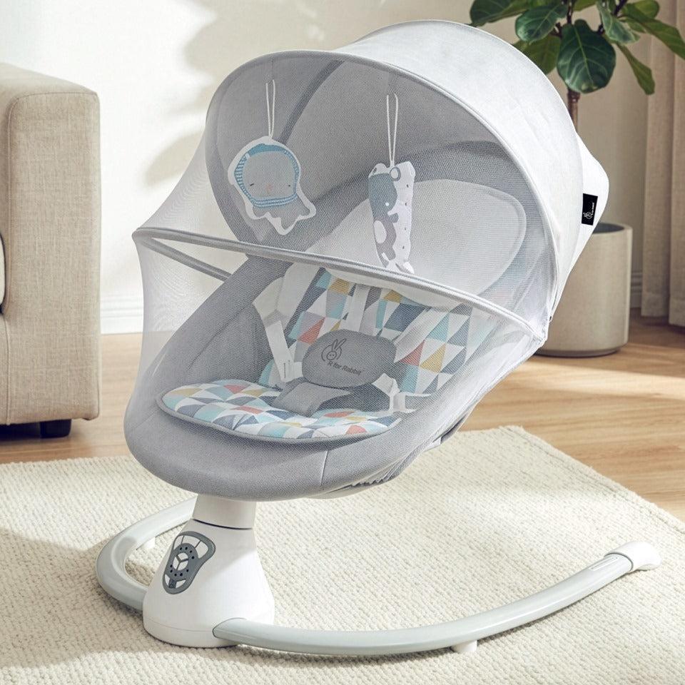 Cocoon Smart Auto Baby Swing (Grey Multi) Luxury Build - R for Rabbit