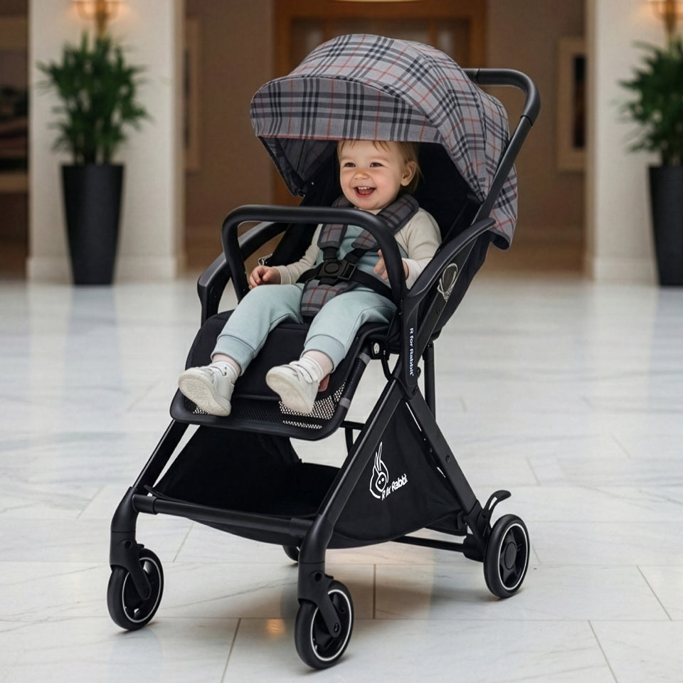 Street Smart Aero Baby Stroller With Personalized Name Plate - Grey Stripes