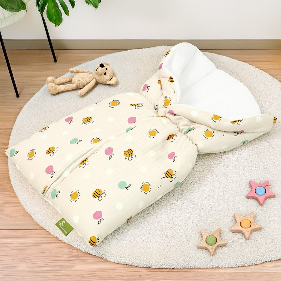 Snuggy Bliss 100% Muslin Cotton Baby Bedding for Newborns (0–6 Months) - Honey Beige