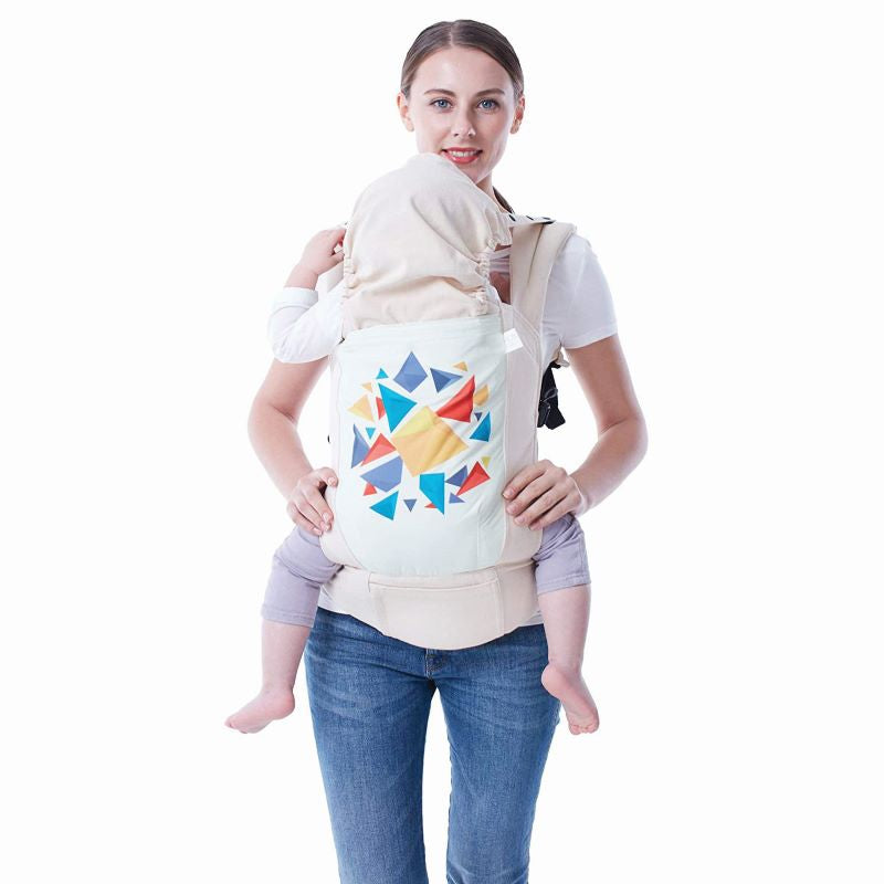 Hug Me Elite Baby Carrier Soft Linen Fabric Wide Strap Mobile Pocket