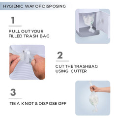 Hygo Bin- Portable Diaper Bin with Built-in Odor Controlling Carbon Filter, Leak-Proof Trash Bag, Easy To Use