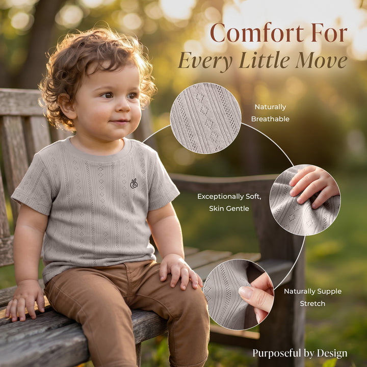 Mushmellow Light Grey Pointelle T-Shirt