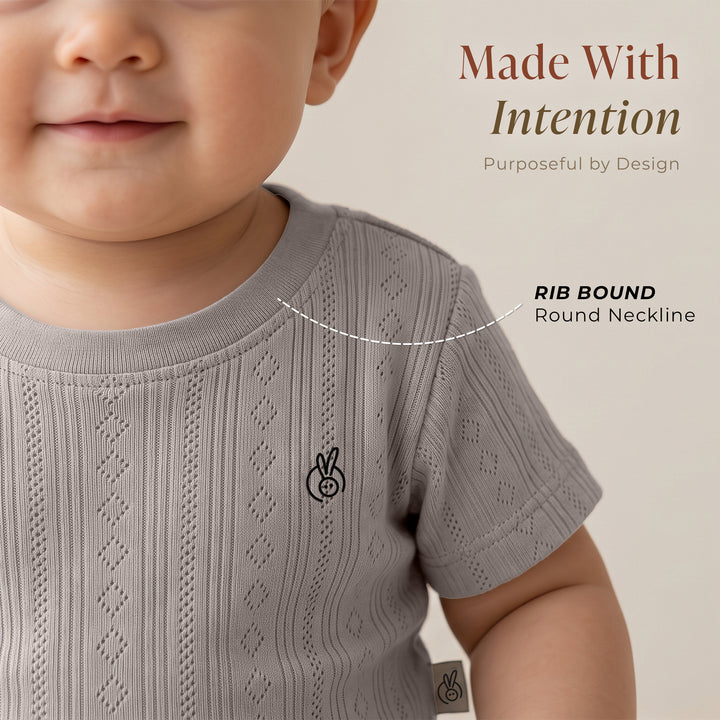 Mushmellow Light Grey Pointelle T-Shirt