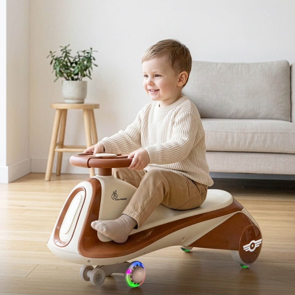 Iya Iya Sportz swing car for kids - Cream Brown