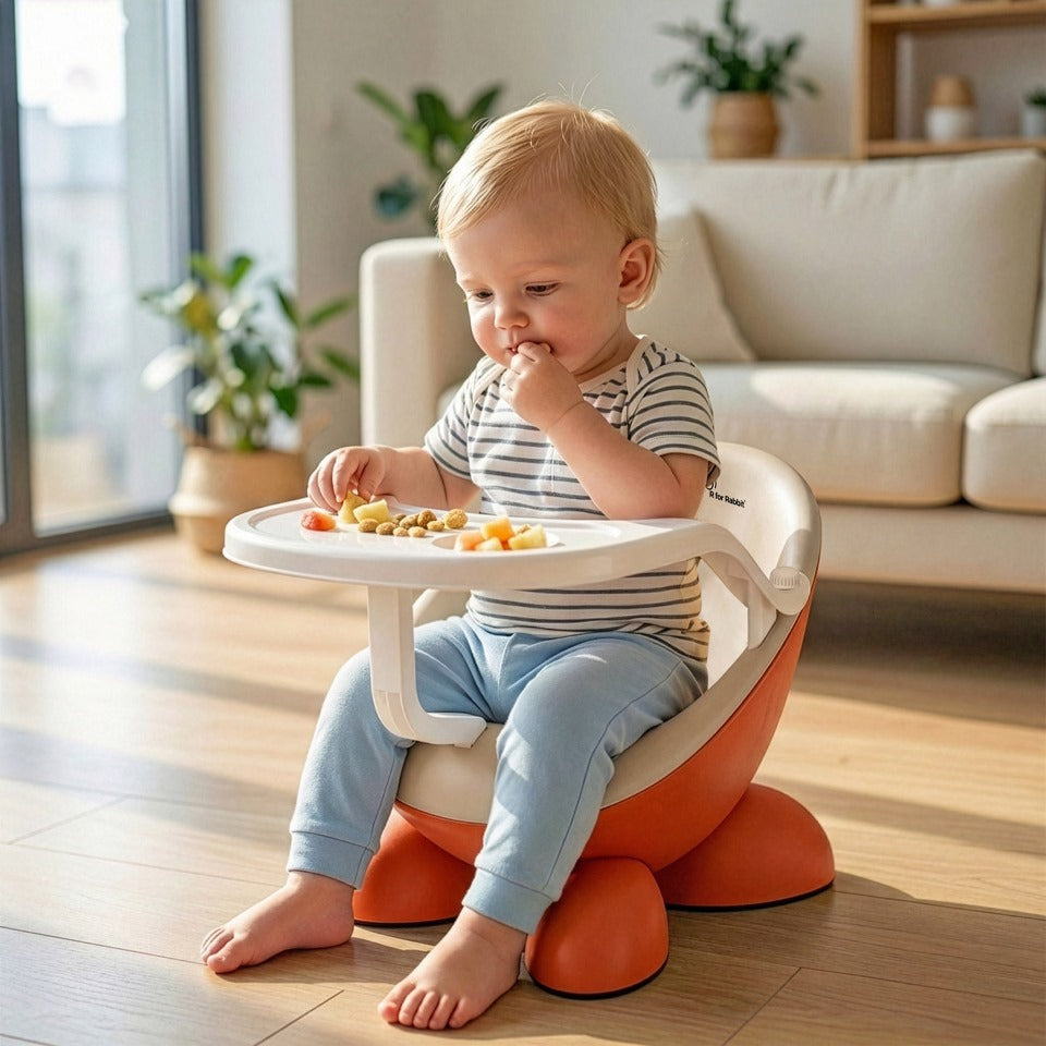 Jelly Bean Fab 2 in 1 Multipurpose Kids Chair and Meal Chair - Orange Cream