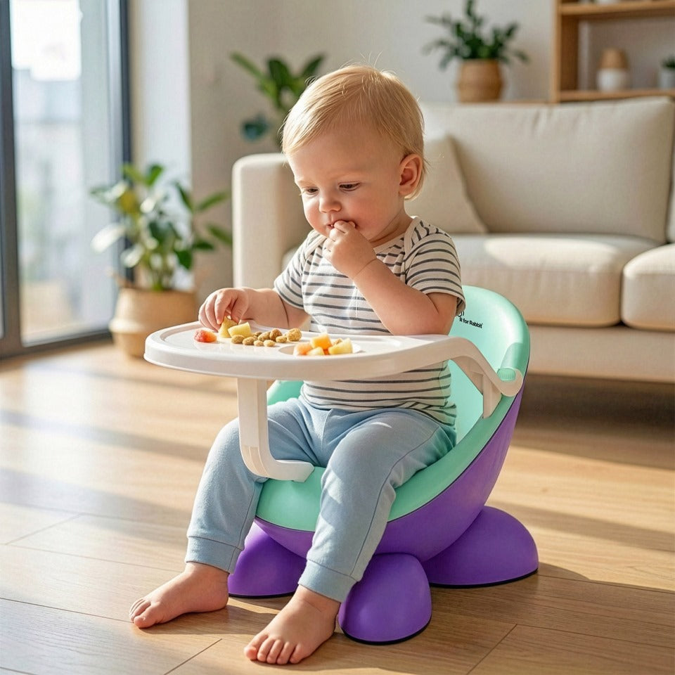 Jelly Bean Fab 2 in 1 Multipurpose Kids Chair and Meal Chair - Purple Green