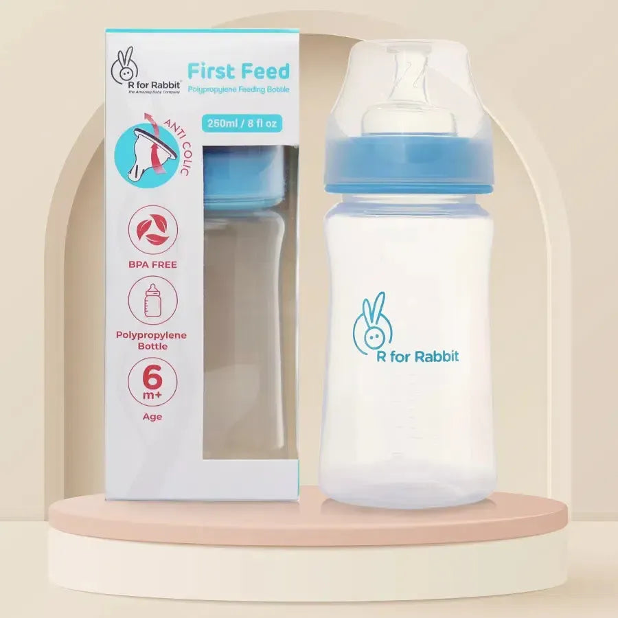First feed 250 ml PP Feeding Bottle - Lake Blue