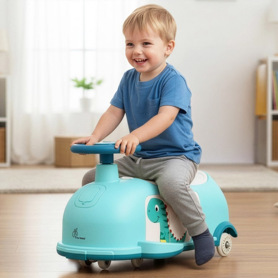 Iya Iya Poppy 3 in 1 Kids Swing Car - Self-Steering Swing Action - Scratch Free Quiet Wheels With ABEC 7 Bearing - Age 2+ Years - Lake Blue