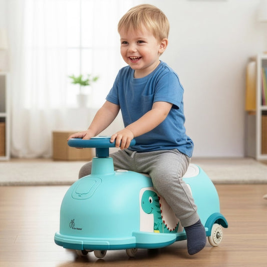 Iya Iya Poppy 3 in 1 Kids Swing Car - Self-Steering Swing Action - Scratch Free Quiet Wheels With ABEC 7 Bearing - Age 2+ Years - Lake Blue