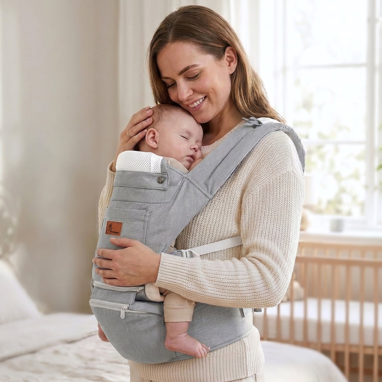 Upsy Daisy Ergo 8-in-1 Hip Seat Baby Carrier - Light Grey