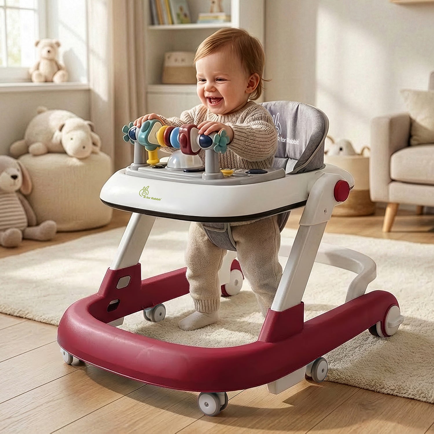 Little Feet Walker - Detachable Toy Bar With Music & Light - Red