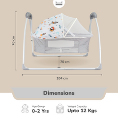 Lullabies Plus Baby Cradle Auto Swing With Remote Control