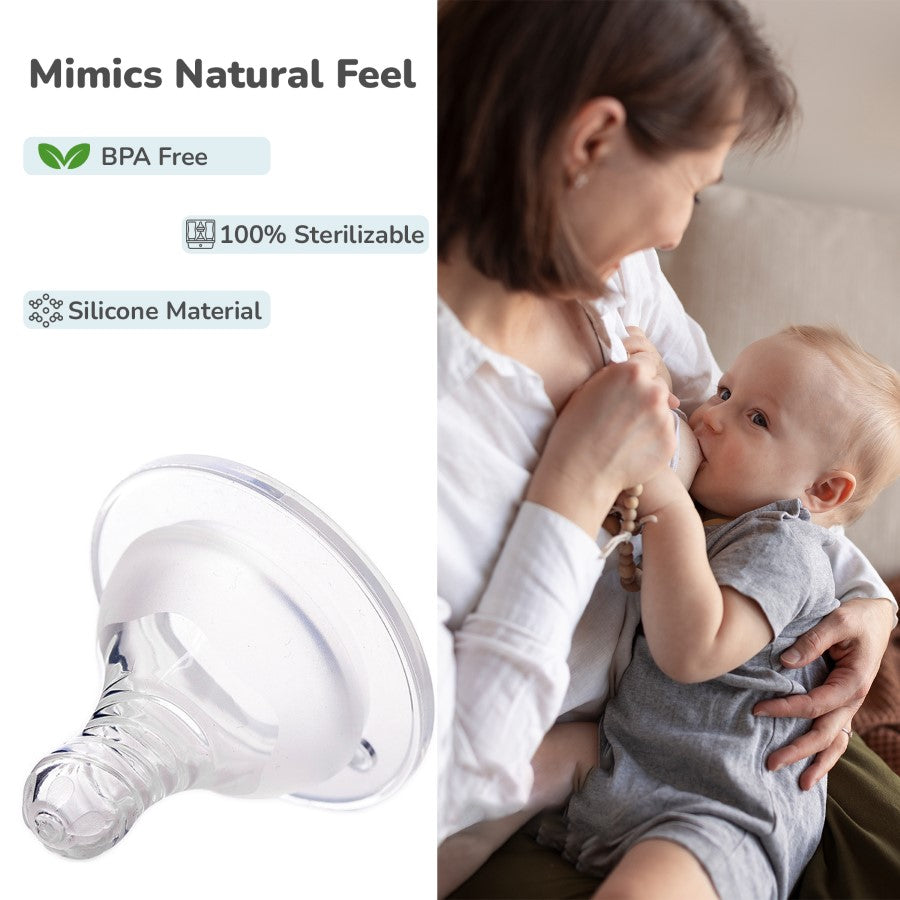First Feed Soft Silicone Teat For Glass Bottles, PP Bottles, and