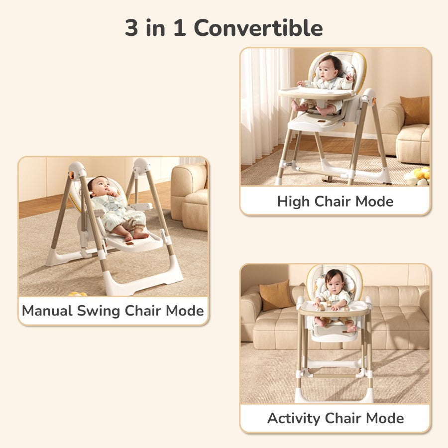 Marshmallow Smart Baby High Chair 3-in-1 Multipurpose High Chair with Swing
