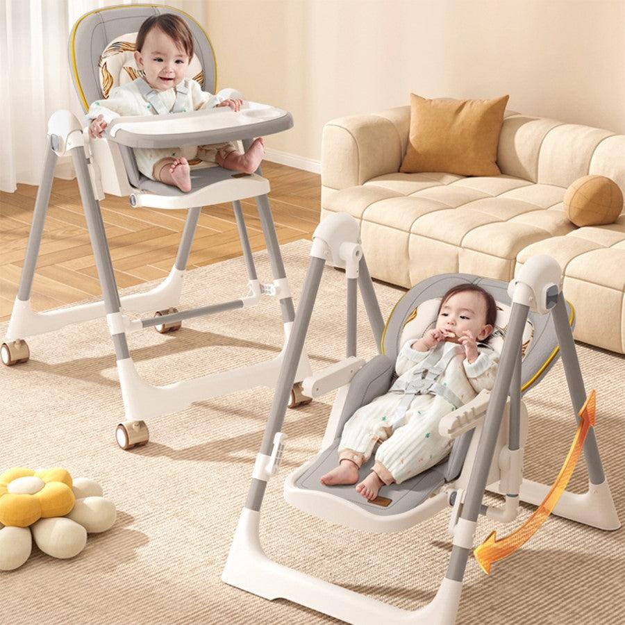 Marshmallow Smart High Chair For Kids 2-in-1 Multipurpose High Chair with Swing - Abstract Grey