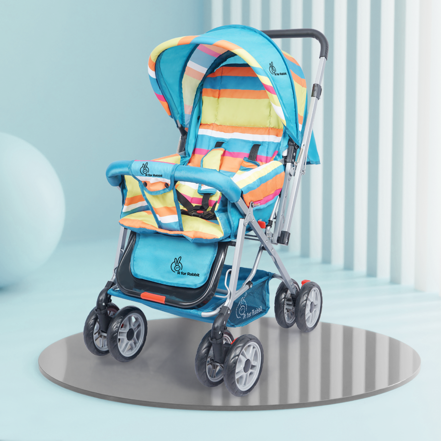 R for Rabbit Lollipop Lite Colorful Baby Stroller- Blue Multicolor