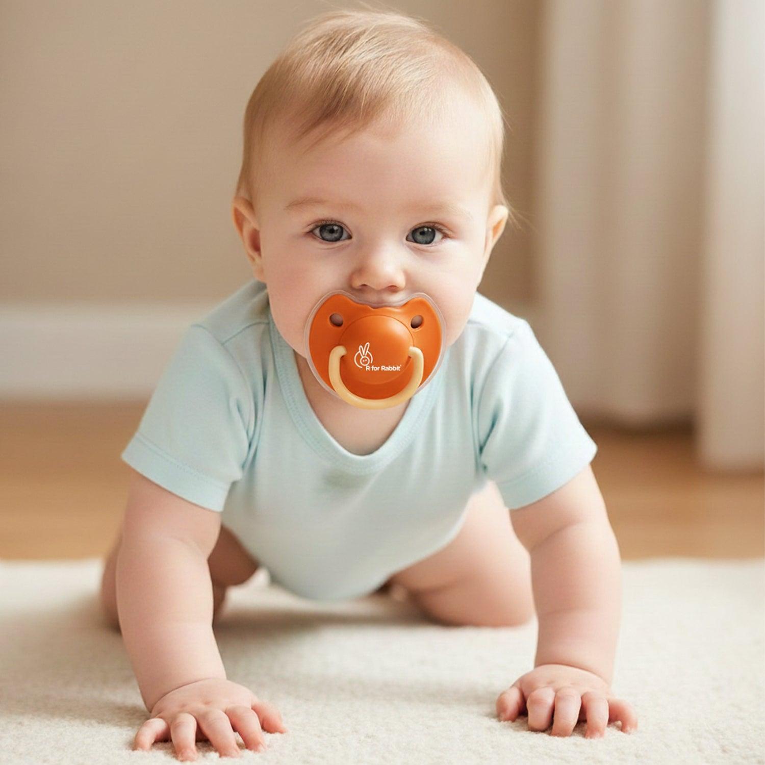Tusky Pacifier Size L Ultra Light Soft Silicone Nipple - Orange