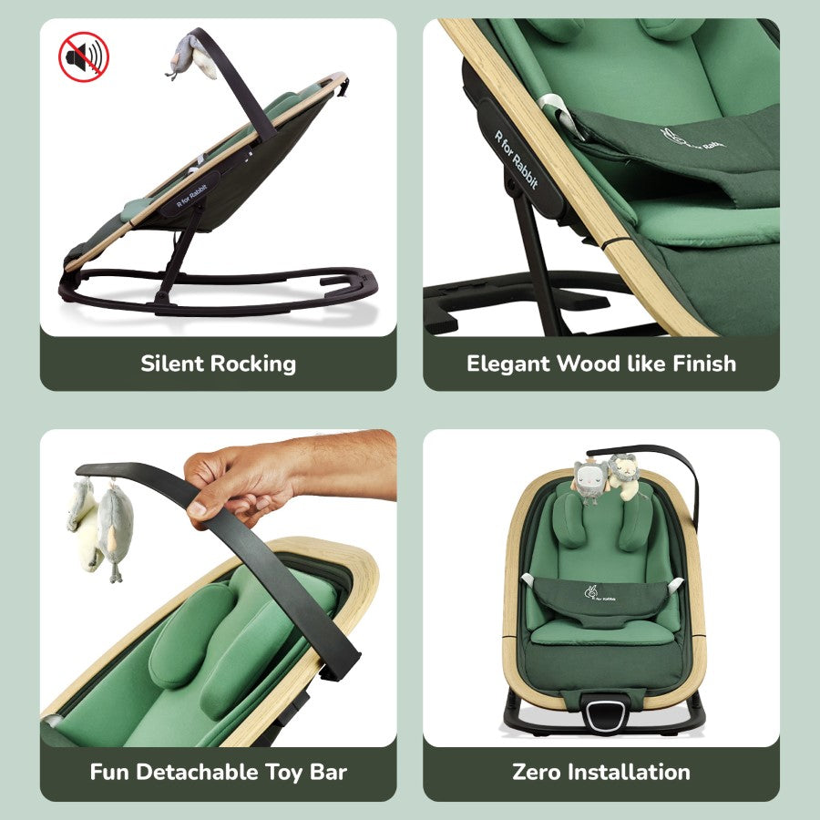 Lightweight Baby Rocker & Sleeper R for Rabbit Rock N Nap Bliss