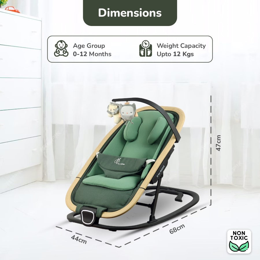 Lightweight Baby Rocker & Sleeper R for Rabbit Rock N Nap Bliss