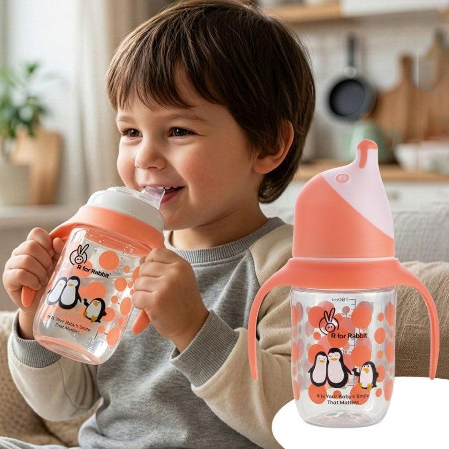 Penguin Spout Cup Sipper Bottle for Babies 180ml - Orange