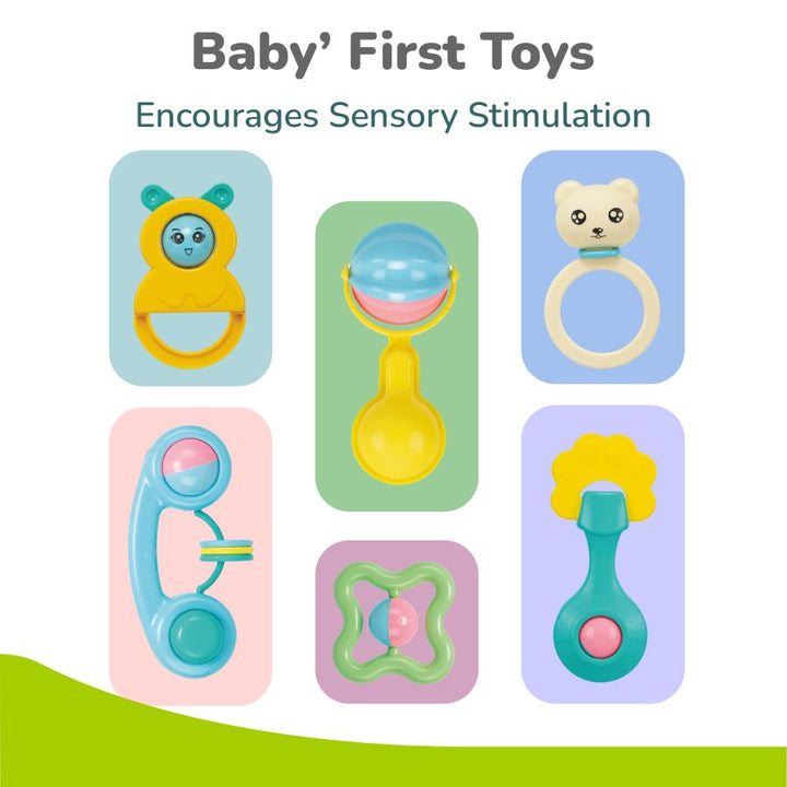 Orapple Jingle Joy – BPA-Free Rattle Set for Newborns (Pack of 6)