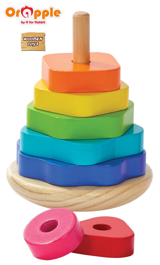 Orapple Shape Stacker Wooden Toys for Kids