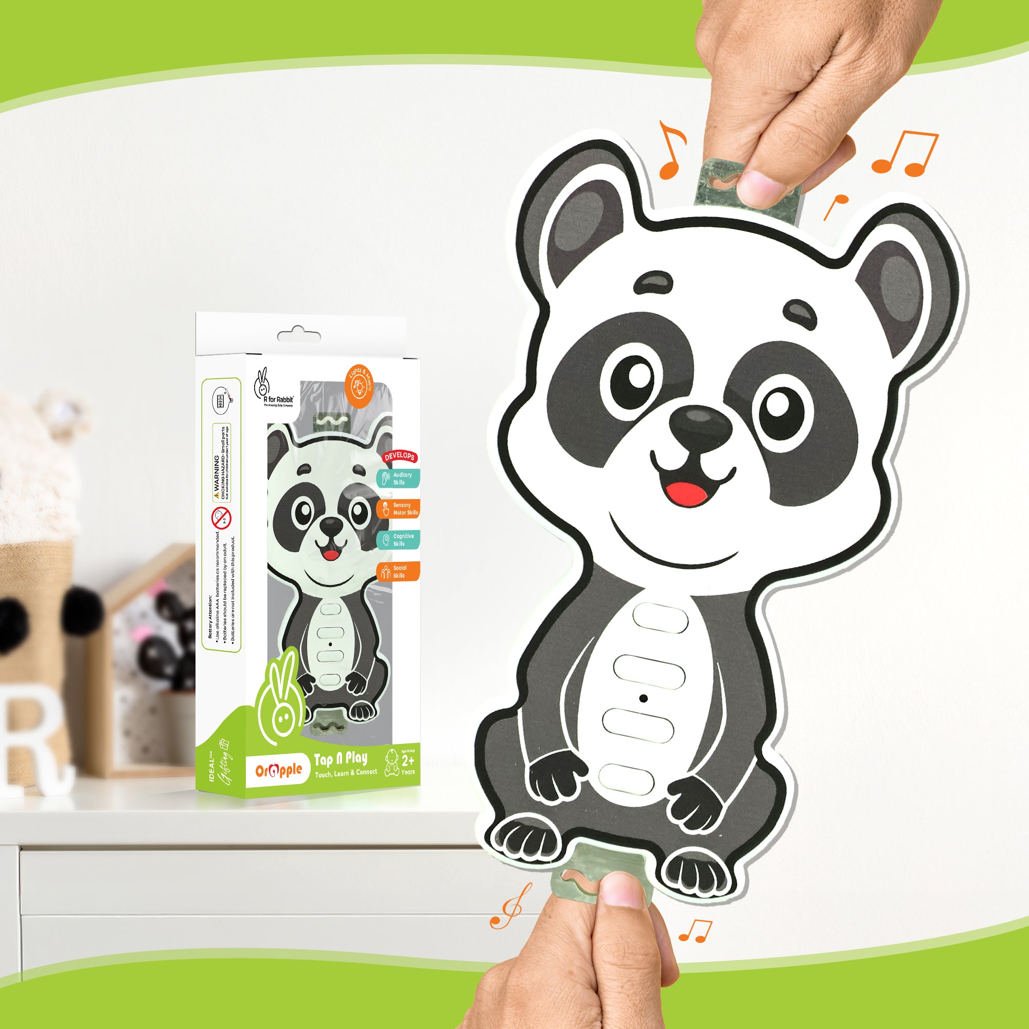 Orapple Tap N Play Musical Learning Toy with 4 Fun Modes Toy for Kids 2+ Years - Panda