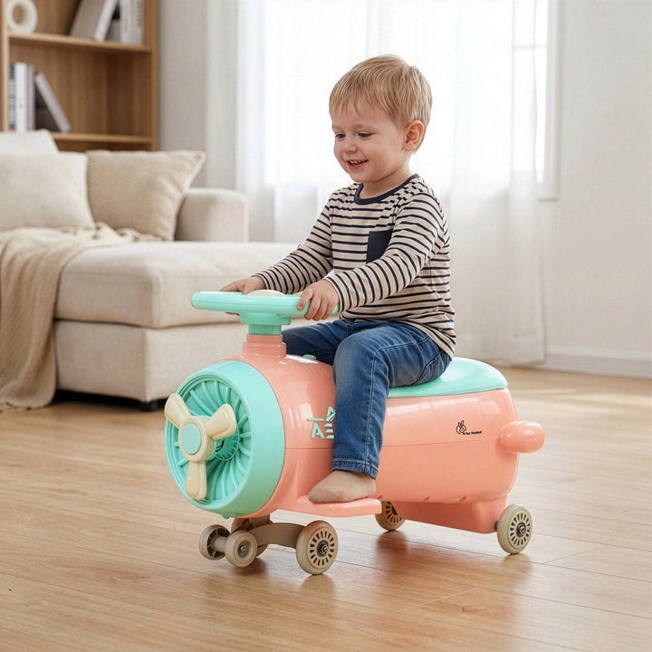 R for Rabbit Iya Iya Aero Ace 2-in-1 Swing Car Ride On for Kids with Toy Storage, Smooth Wheels & ABEC 7 Bearing