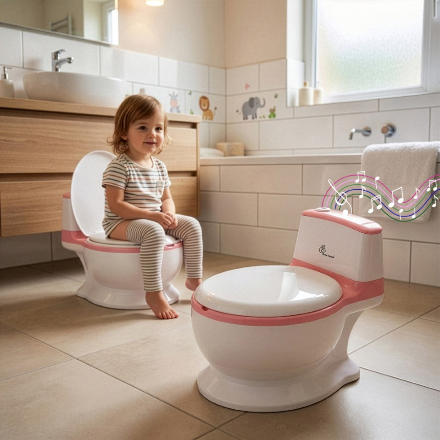 Little Grownup Tunes Musical Potty Seat For Toddlers With Cushion - Pink White