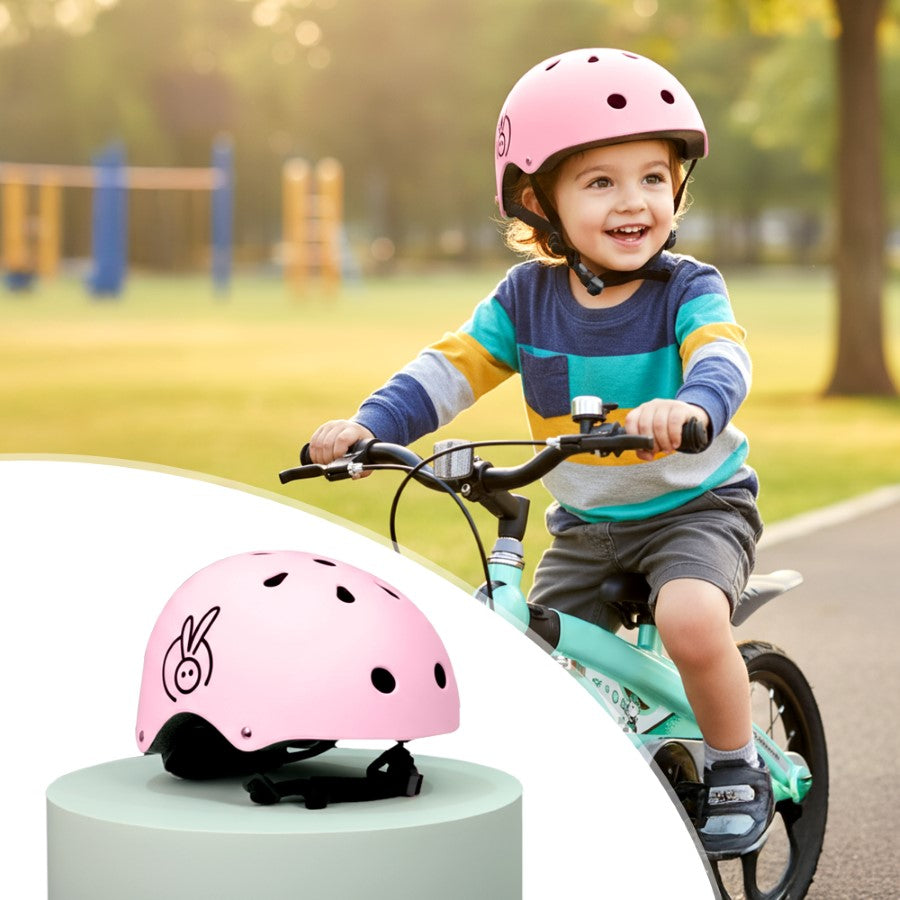 Safe Play Best Kids Safety Helmet - Trusted EN1078 Certified Helmet for Kids with Shock-Absorbing EPS Foam 5-13 Years - Pink