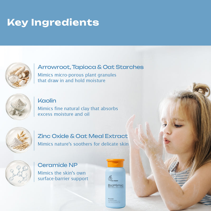BioMimic Baby Powder - Talc Free With Arrowroot, Tapioca and Ceramide