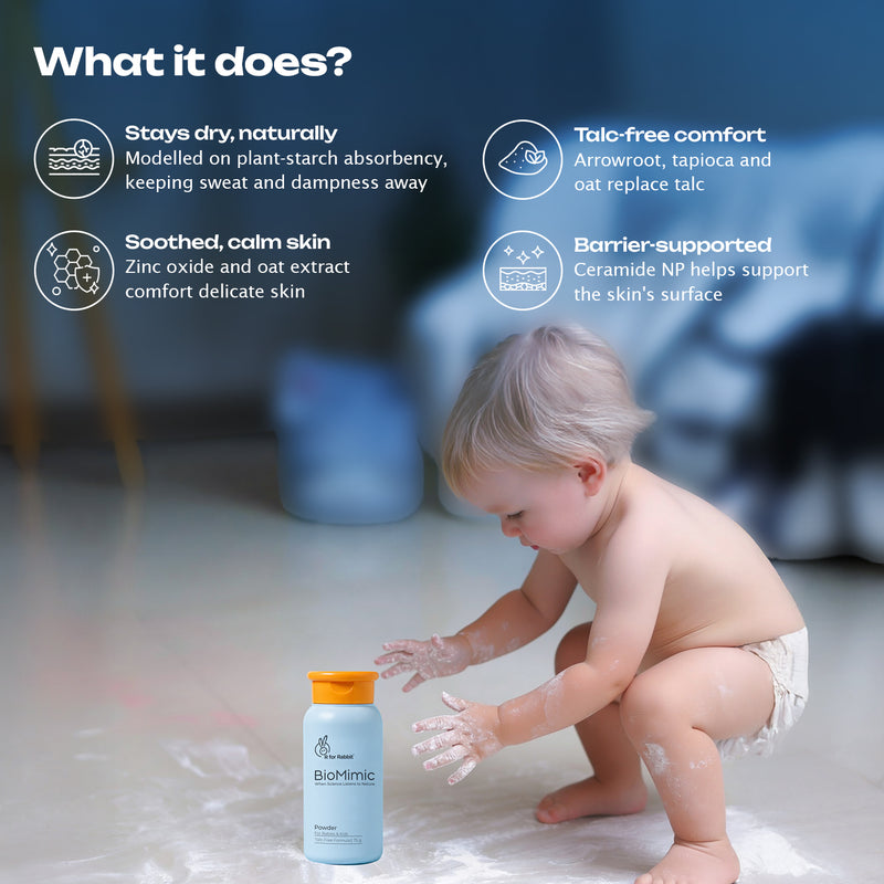 BioMimic Baby Powder - Talc Free With Arrowroot, Tapioca and Ceramide