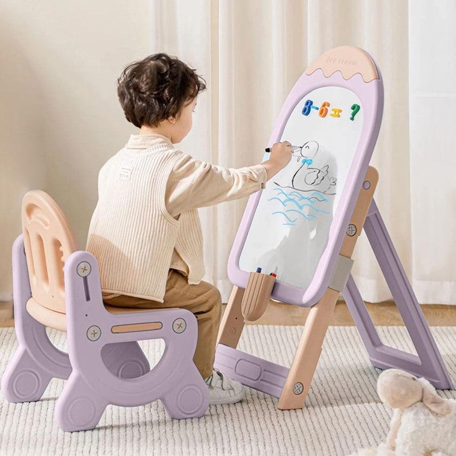 Little Genius Candy Duo - Set of Kids Activity Board & Chair - Purple