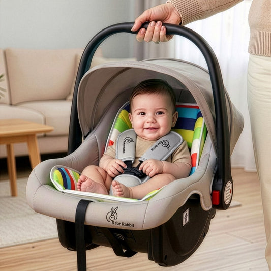 Picaboo 4 In 1 Multipurpose Baby Carry Cot Cum Car Seat With Safety Belt - Rainbow