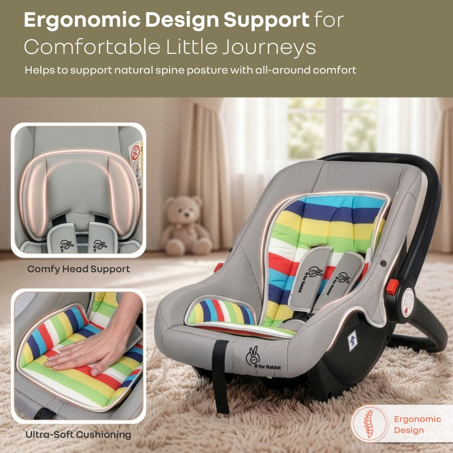 Picaboo 4 In 1 Multipurpose Baby Carry Cot With Personalized Name Tag - Rainbow