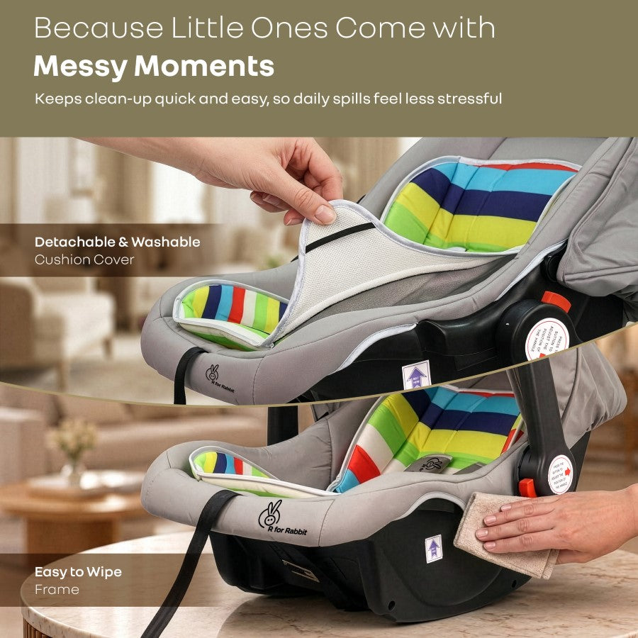 Picaboo 4 In 1 Multipurpose Baby Carry Cot With Personalized Name Tag - Rainbow